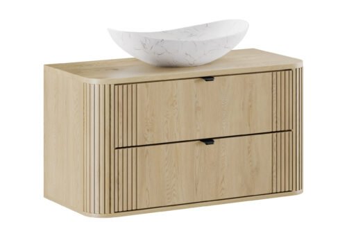 Ovalia Cremona countertop cabinet and countertop washbasin 100 cm set