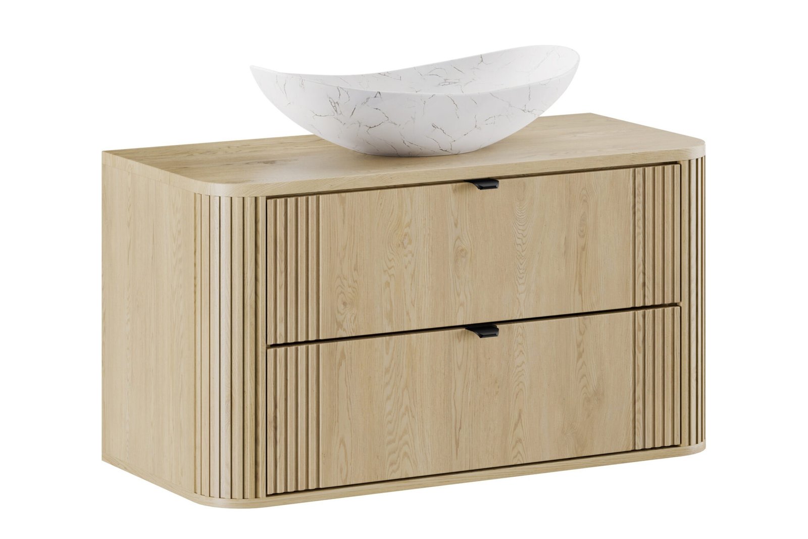 Ovalia Cremona countertop cabinet and countertop washbasin 100 cm set