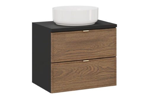 Cabinets with countertop and washbasin set, 60 cm, Talia Casella, matte black