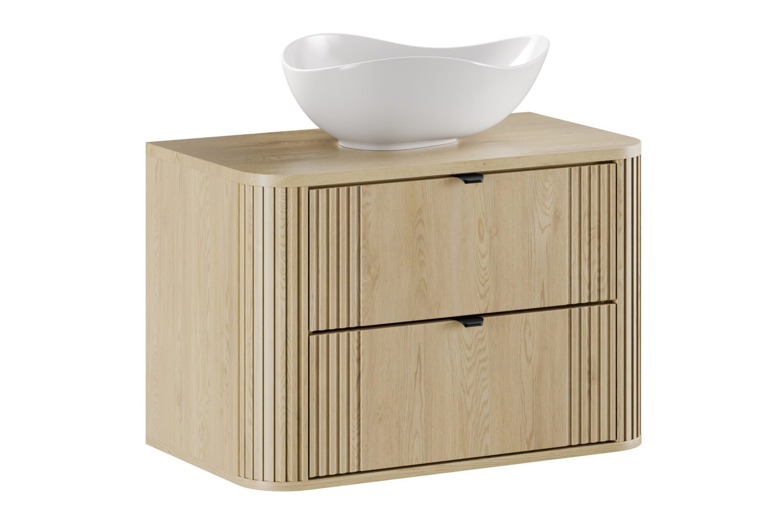 Ovalia Cremona countertop cabinet and countertop washbasin 80 cm set