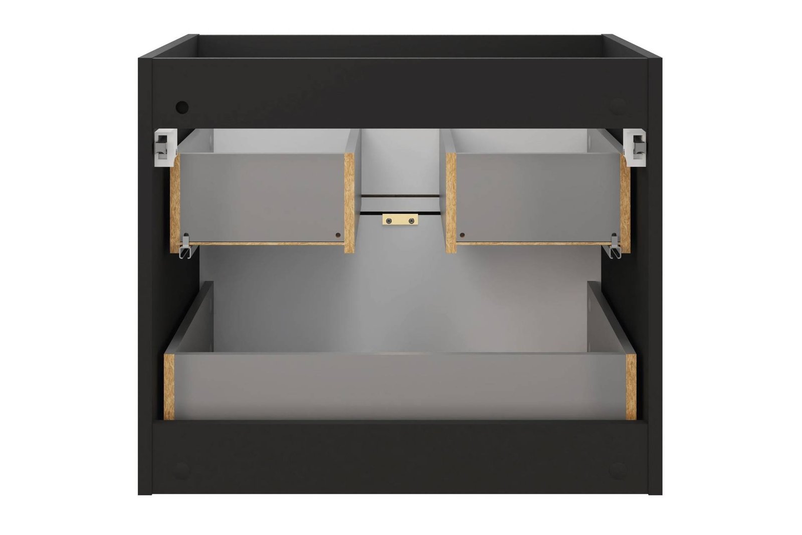 Cabinet with double washbasin 120 cm and 2 semi-columns, 2 mirrors and toilet set, Talia Casella matte black - Image 5