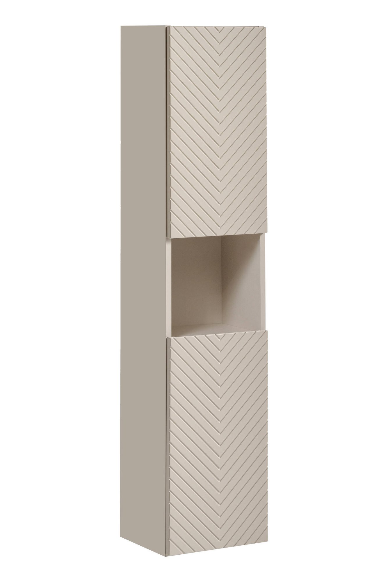 Two-door washbasin cabinet set, 60 cm, with countertop and tall column "Viva Cashmere Oak Coast Evoke" - Image 2