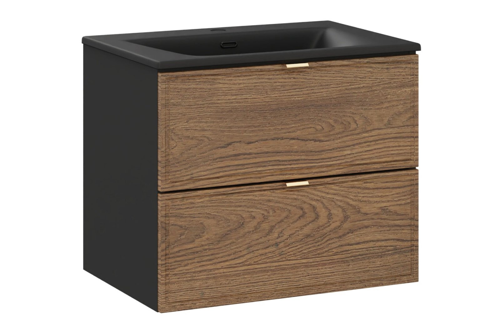 Washbasin cabinet furniture set 60 cm, 2 drawers, Talia Casella, black matt