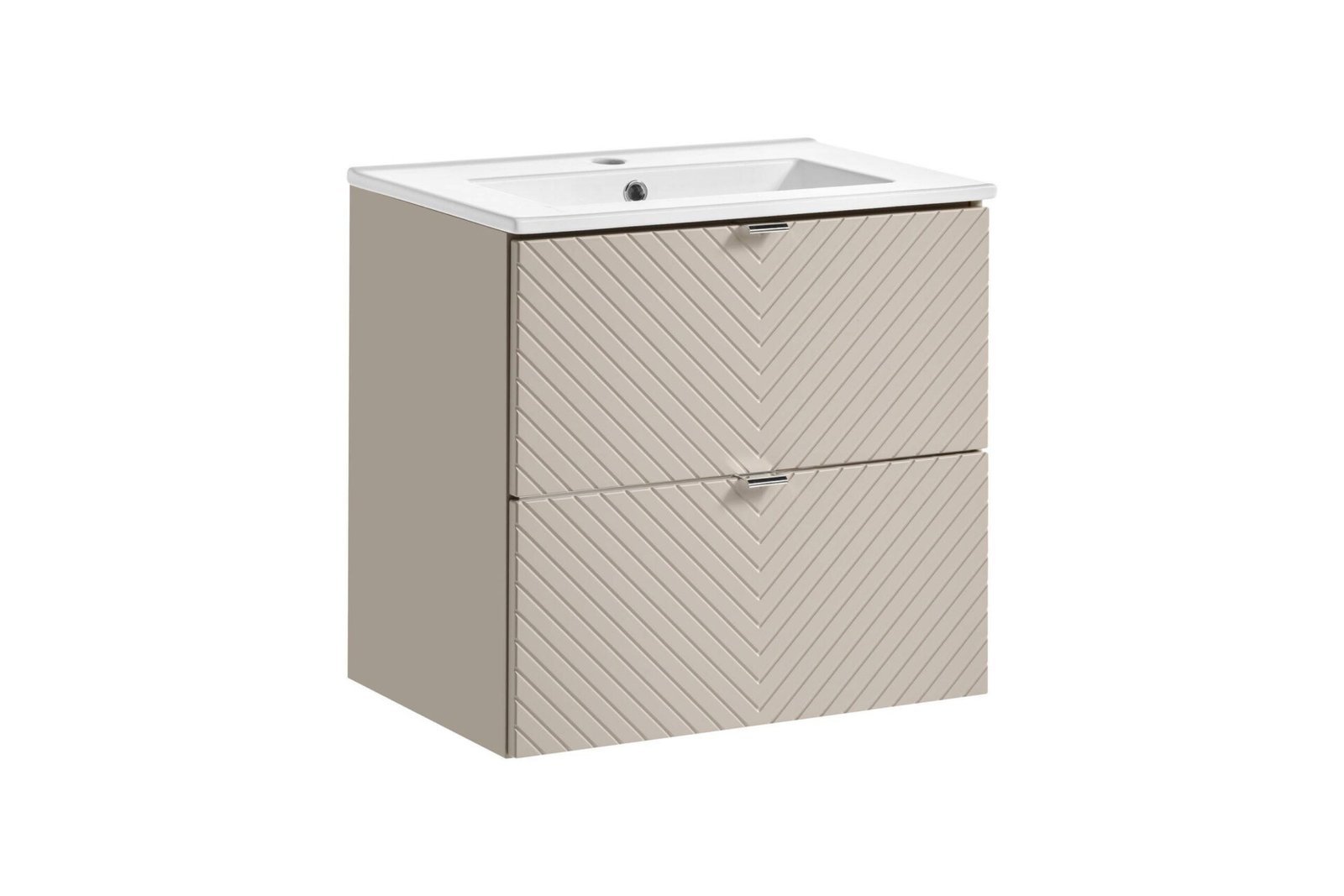 Vanity unit with washbasin, 60 cm, 2 drawers, Viva Cashmere