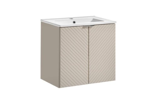 Washbasin cabinet furniture set, 60 cm, 2 doors, Viva Cashmere