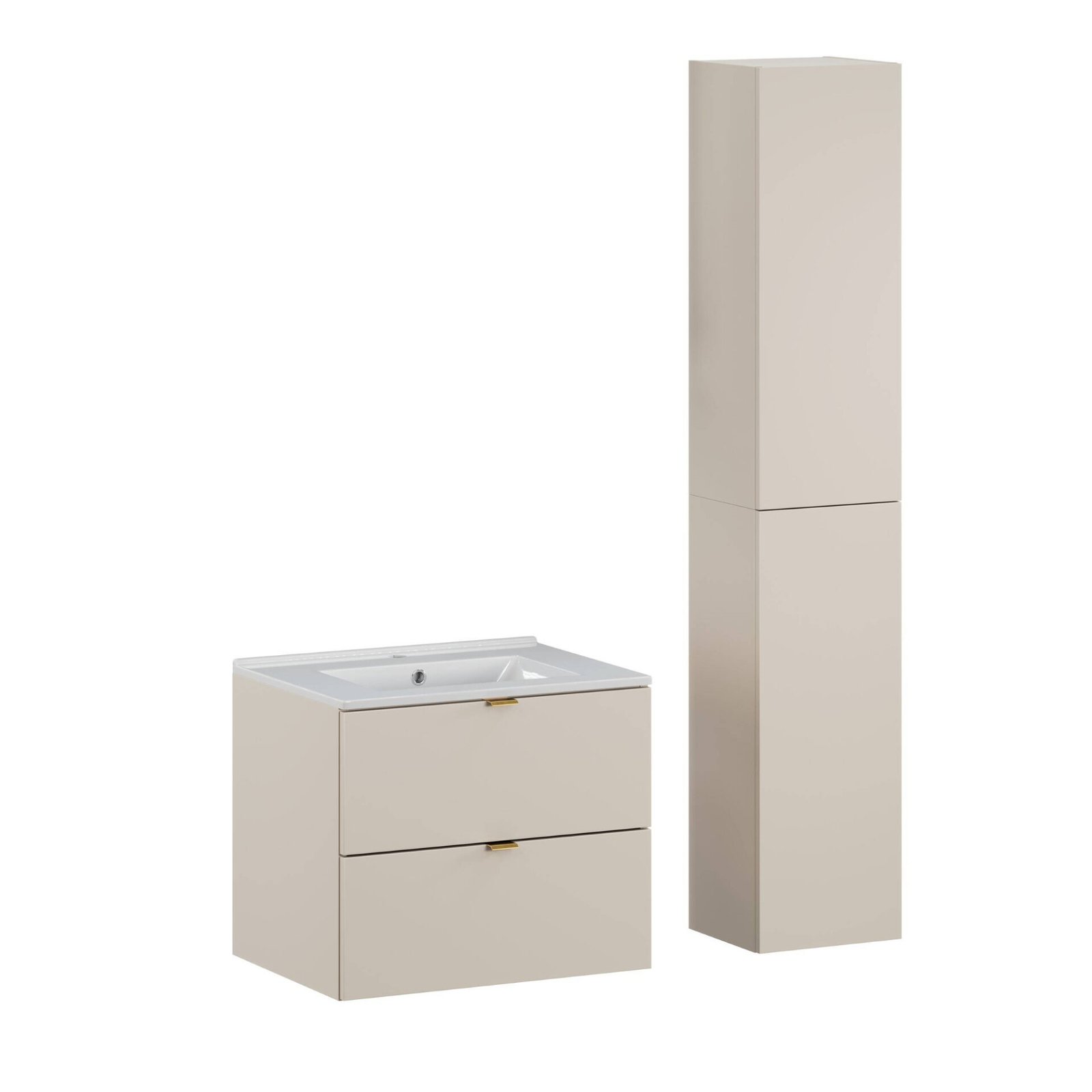 60 cm washbasin cabinet and tall column set "Dalia Cashmere"