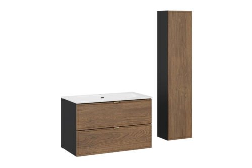 Cabinet with 80 cm washbasin and Casella high-waist column set