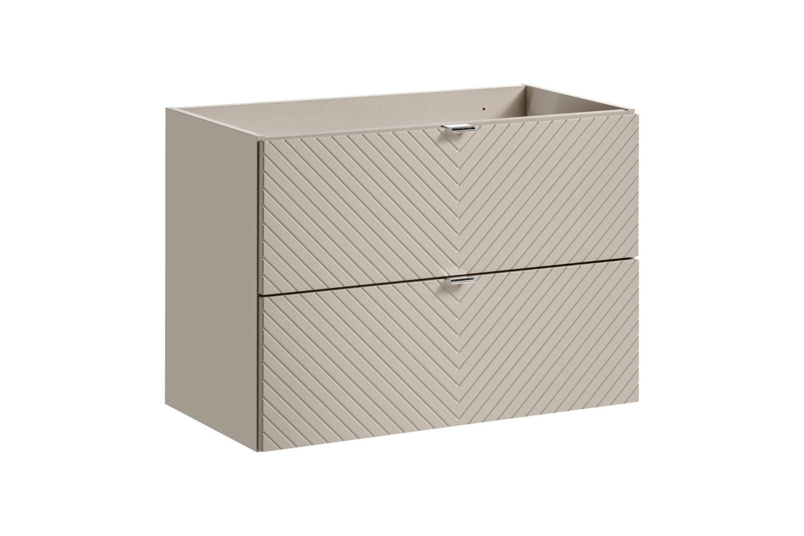 Vanity unit with washbasin and worktop with 2 drawers, 80 cm, Viva Cashmere - Image 2