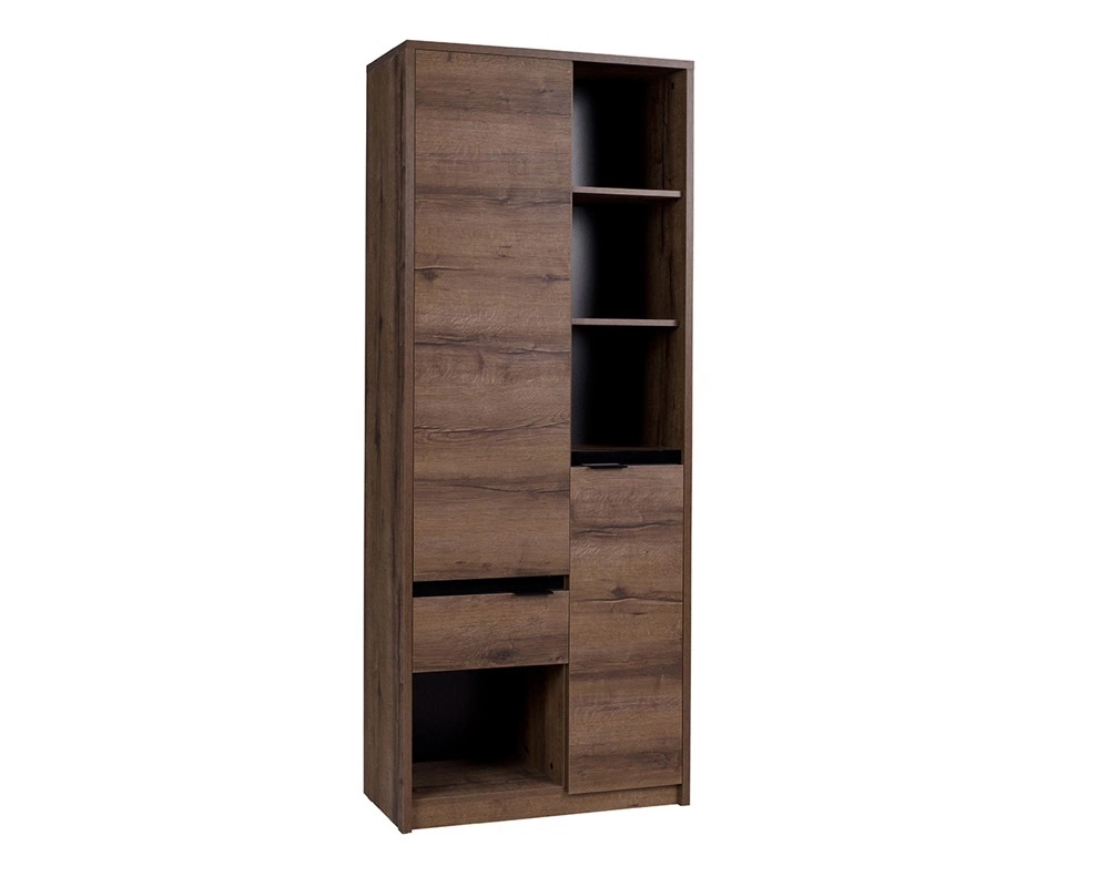 Denver Abbey Oak/Glossy Black Furniture Set, Simple Shape, Modern, Perfect Living Room Furniture, Durable Metal Handles - Image 2