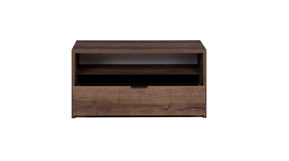 Denver Abbey Oak/Glossy Black Furniture Set, Simple Shape, Modern, Perfect Living Room Furniture, Durable Metal Handles - Image 5