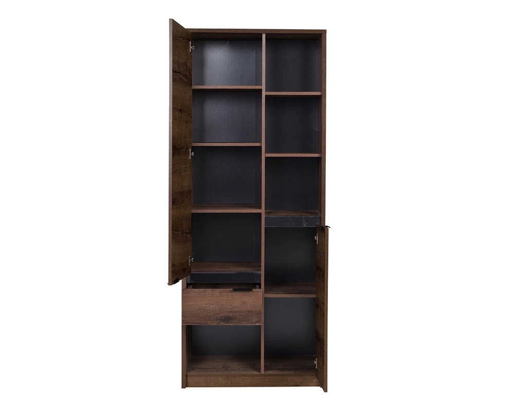 Denver Abbey Oak/Glossy Black Furniture Set, Simple Shape, Modern, Perfect Living Room Furniture, Durable Metal Handles - Image 3