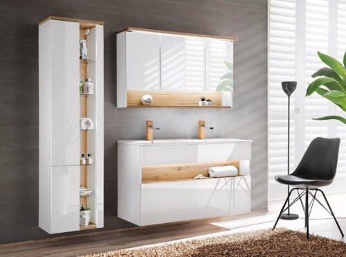 Bahama White 120 cm bathroom furniture set