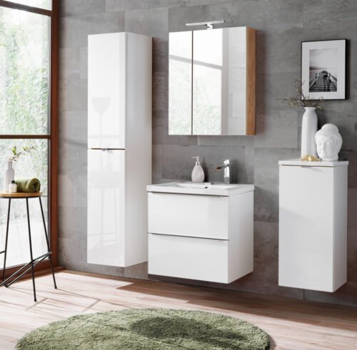 Bathroom furniture set 60 cm, white, Capri