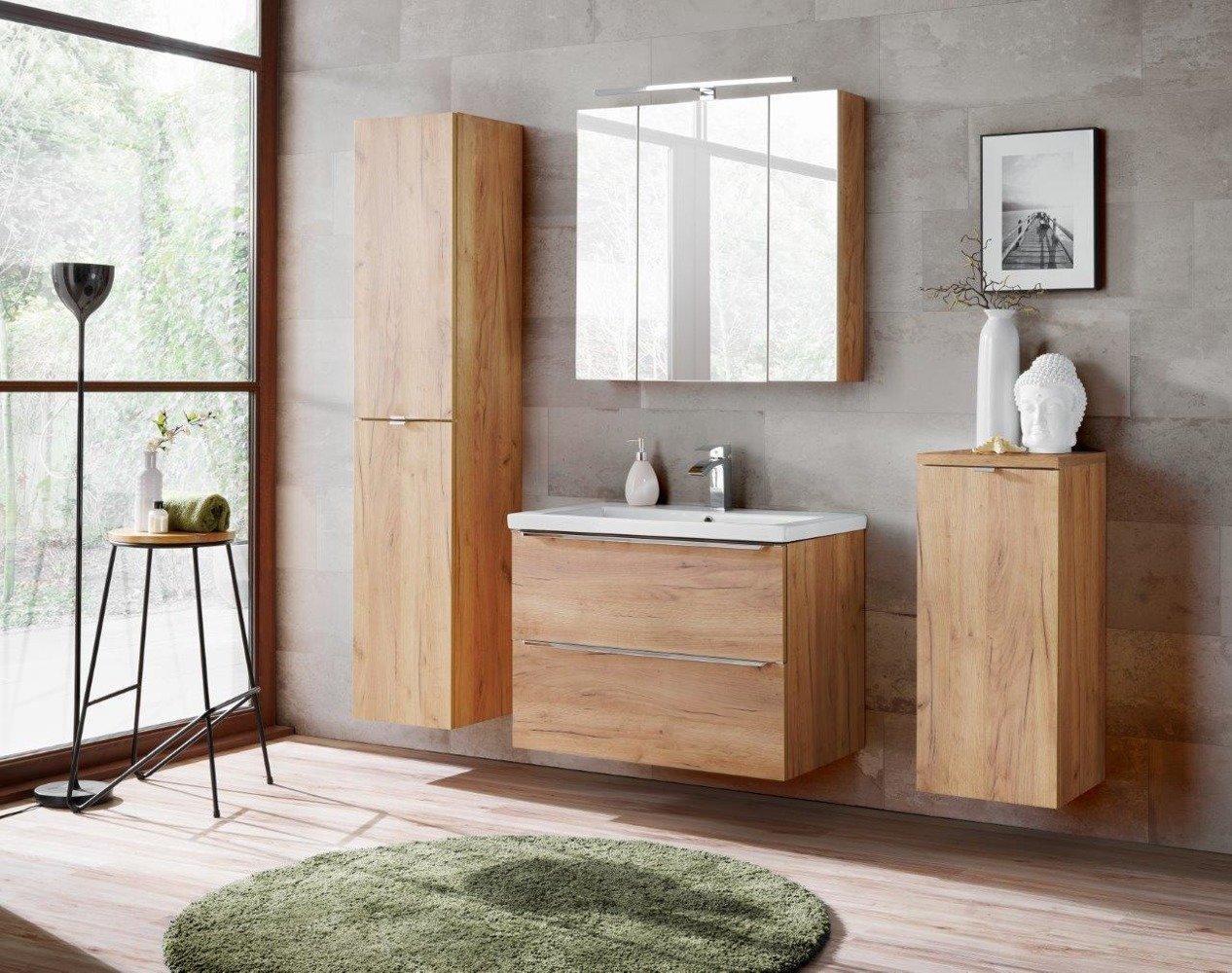 Oak bathroom furniture set "Capri", 80 cm