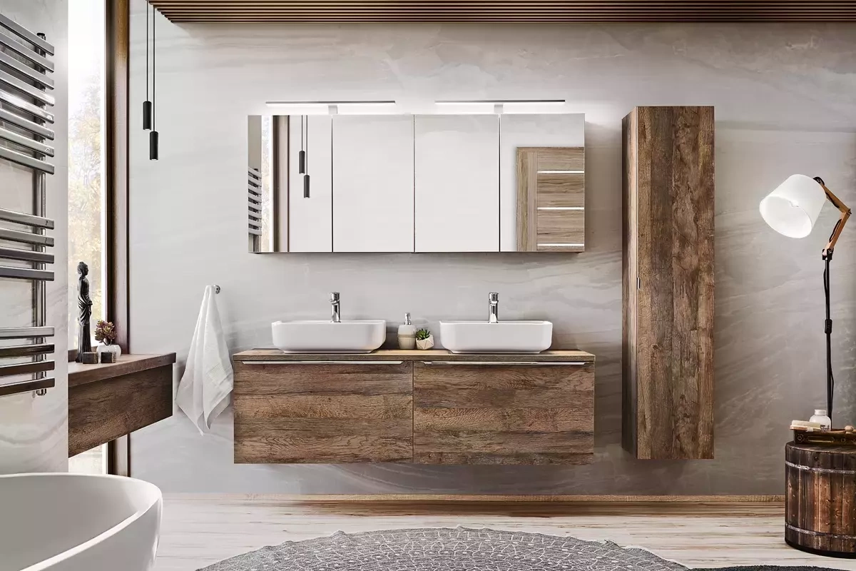 SANTA FE OAK 2 piece bathroom furniture set