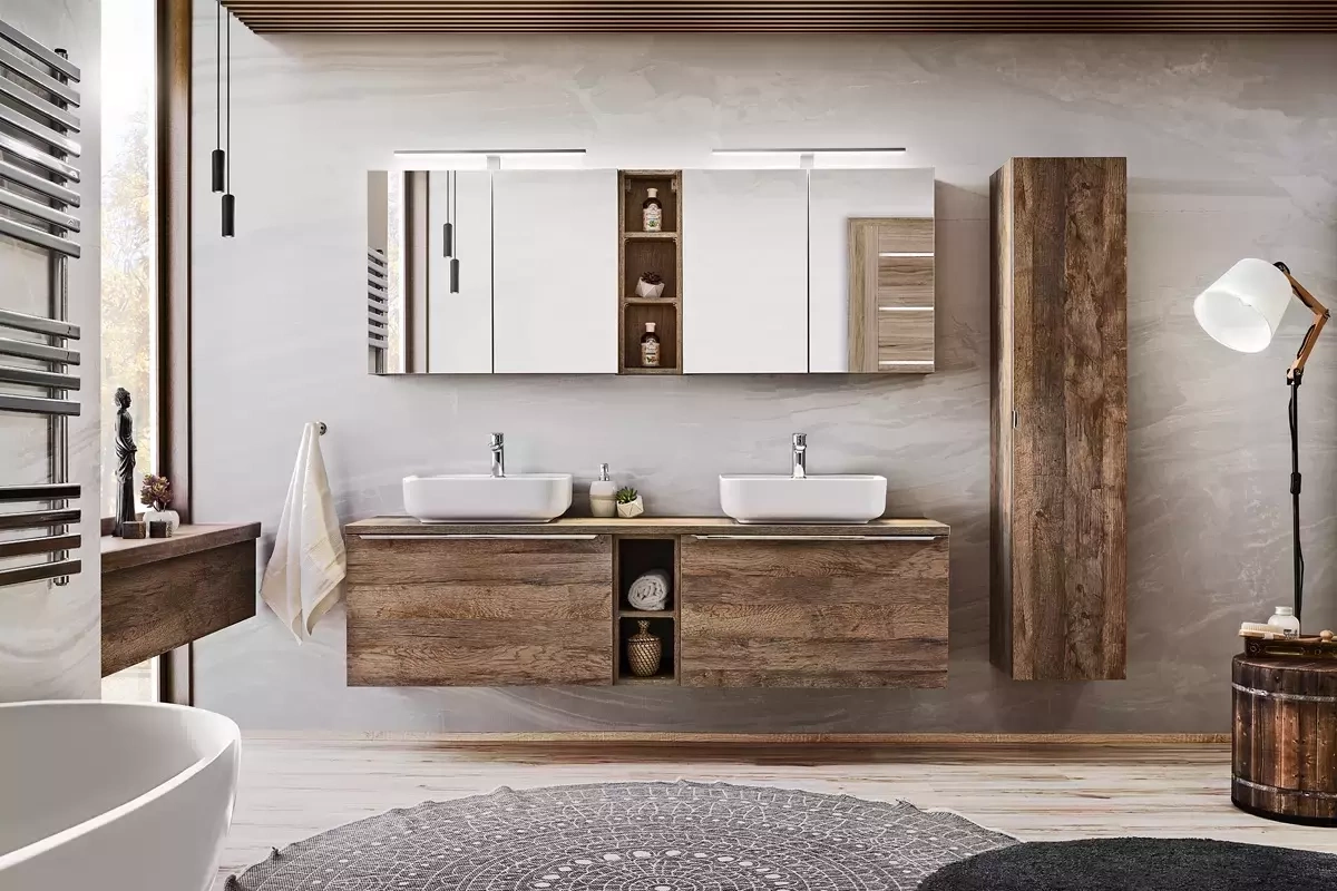 SANTA FE OAK 3 piece bathroom furniture set