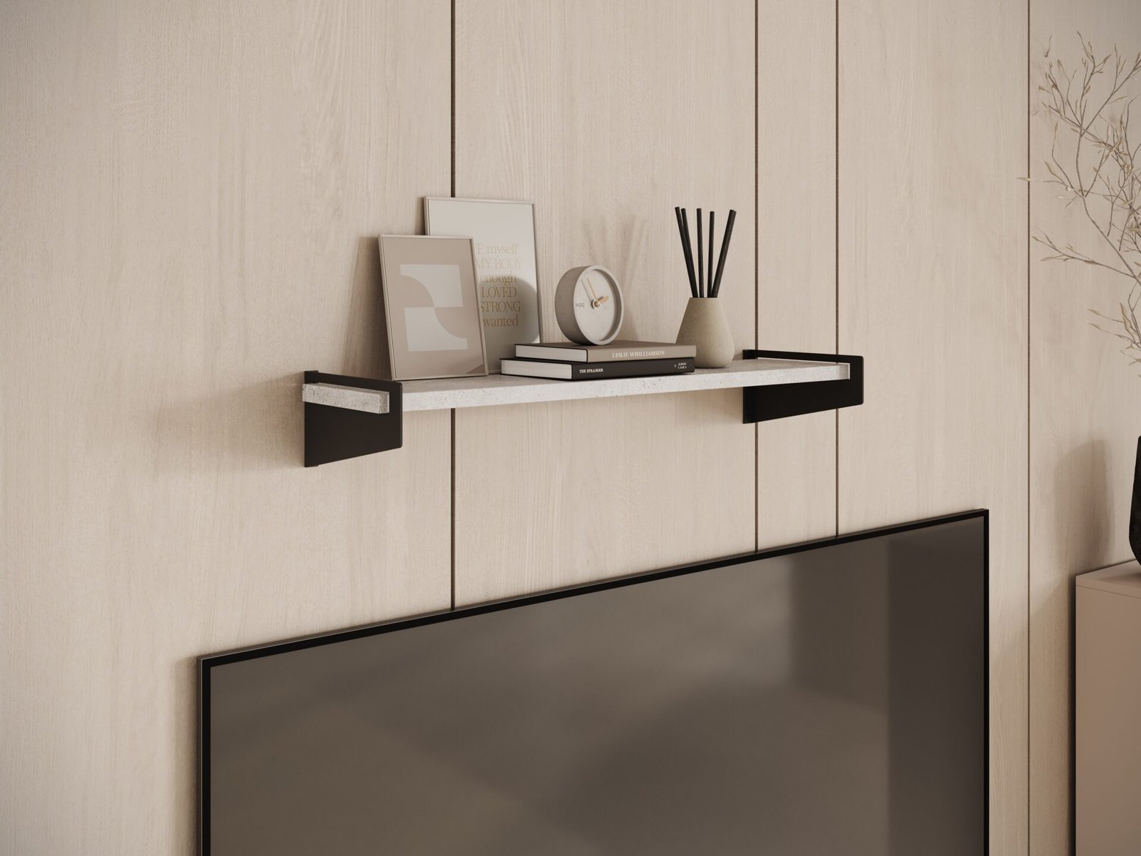 Ivi shelf, black/concrete, ADRK - Image 2