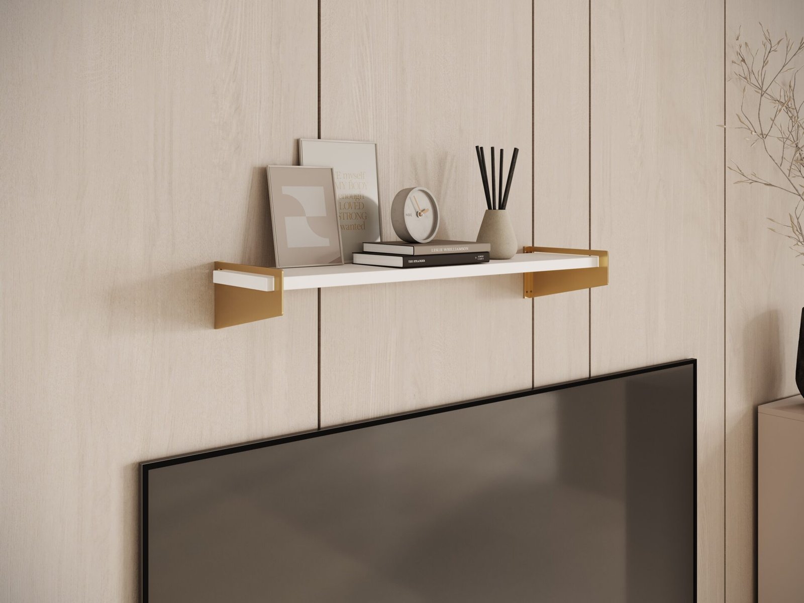 Ivi Gold/Matte White ADRK Shelf - Image 3