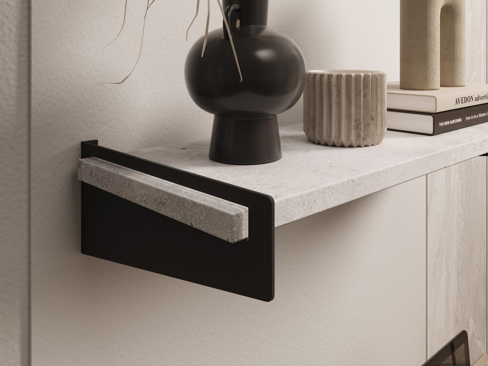 Ovo shelf, black/concrete, ADRK - Image 3