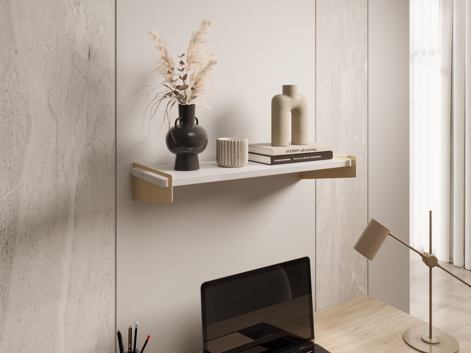 "Ovo" shelf, gold/white, glossy, ADRK - Image 2