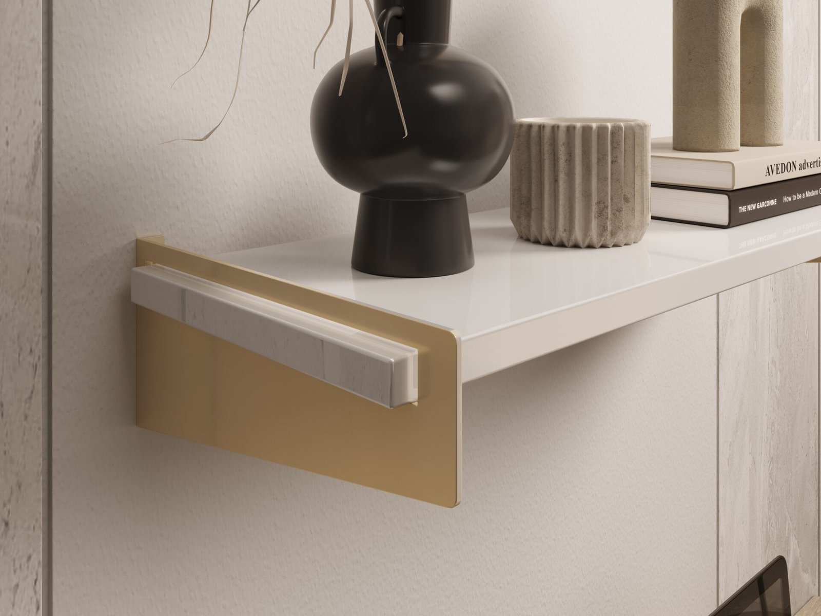 "Ovo" shelf, gold/white, glossy, ADRK - Image 3
