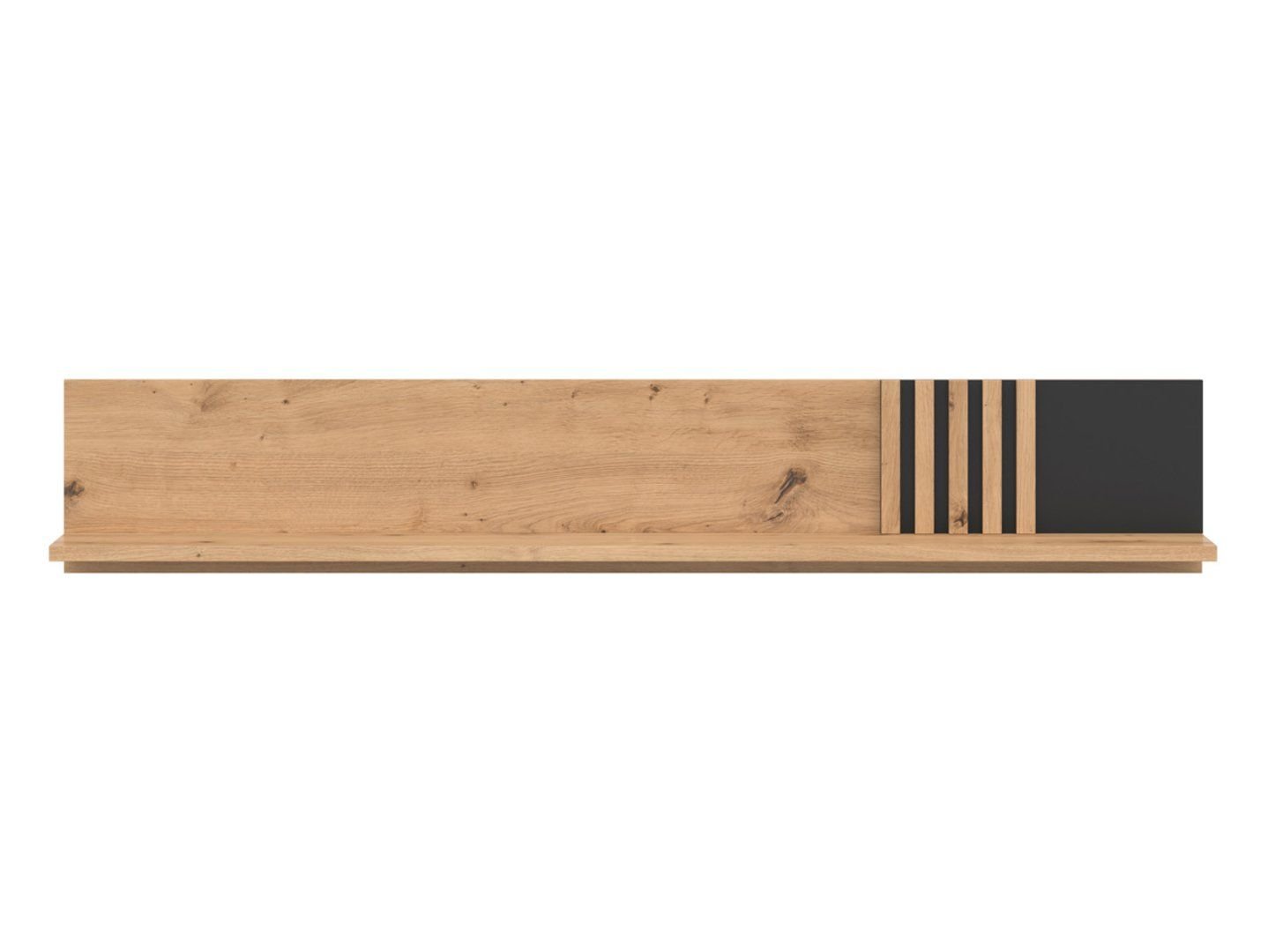 Vabres hanging wall shelf 135 cm, artistic oak slats - Image 2