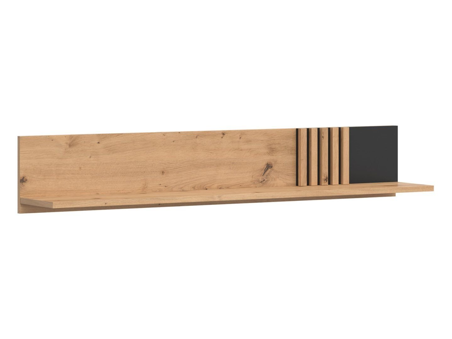 Vabres hanging wall shelf 135 cm, artistic oak slats