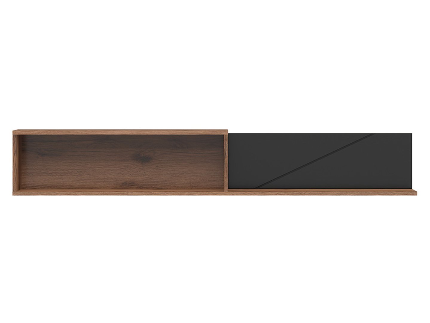 FORN hanging shelf 156 cm, Delano dark oak/matt black - Image 2