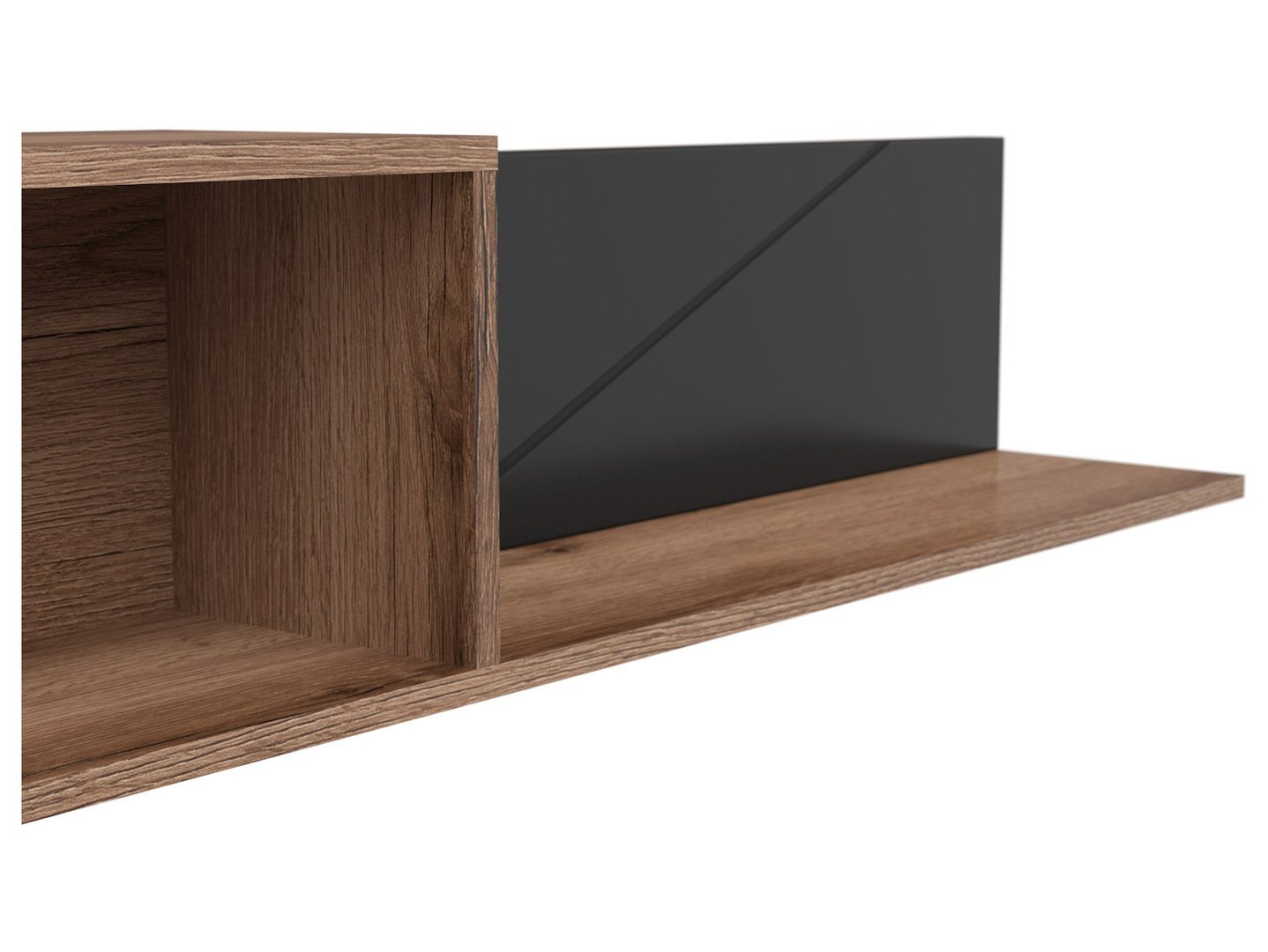 FORN hanging shelf 156 cm, Delano dark oak/matt black - Image 3