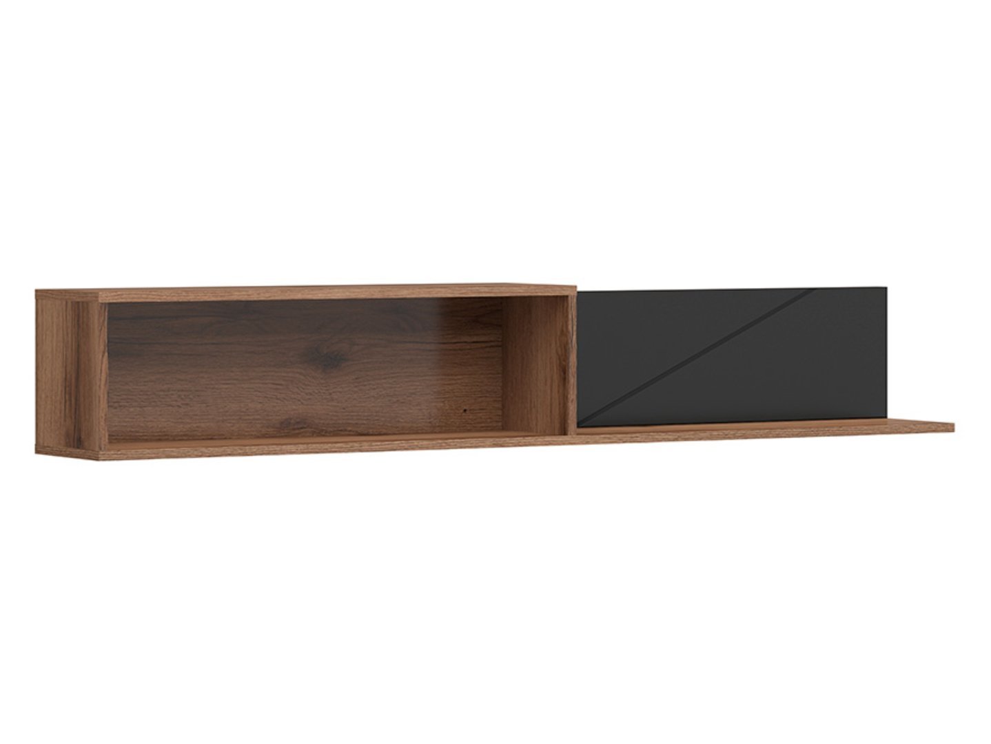 FORN hanging shelf 156 cm, Delano dark oak/matt black