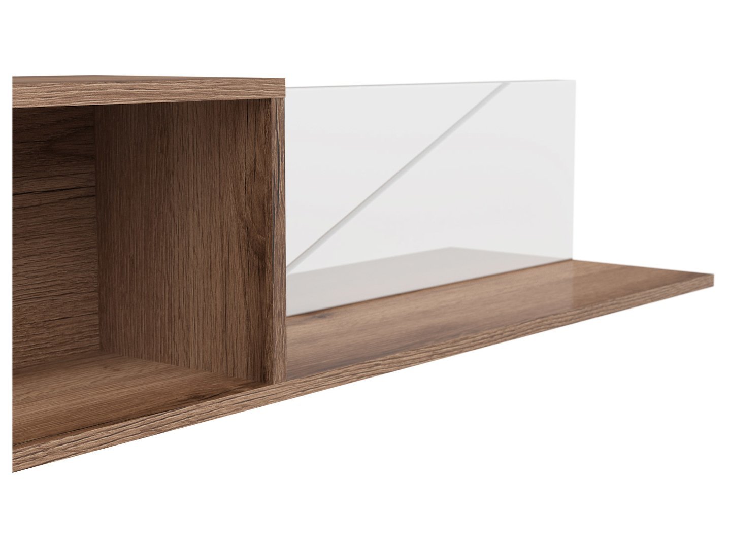 FORN hanging shelf 156 cm dark oak delano/white high-gloss - Image 3