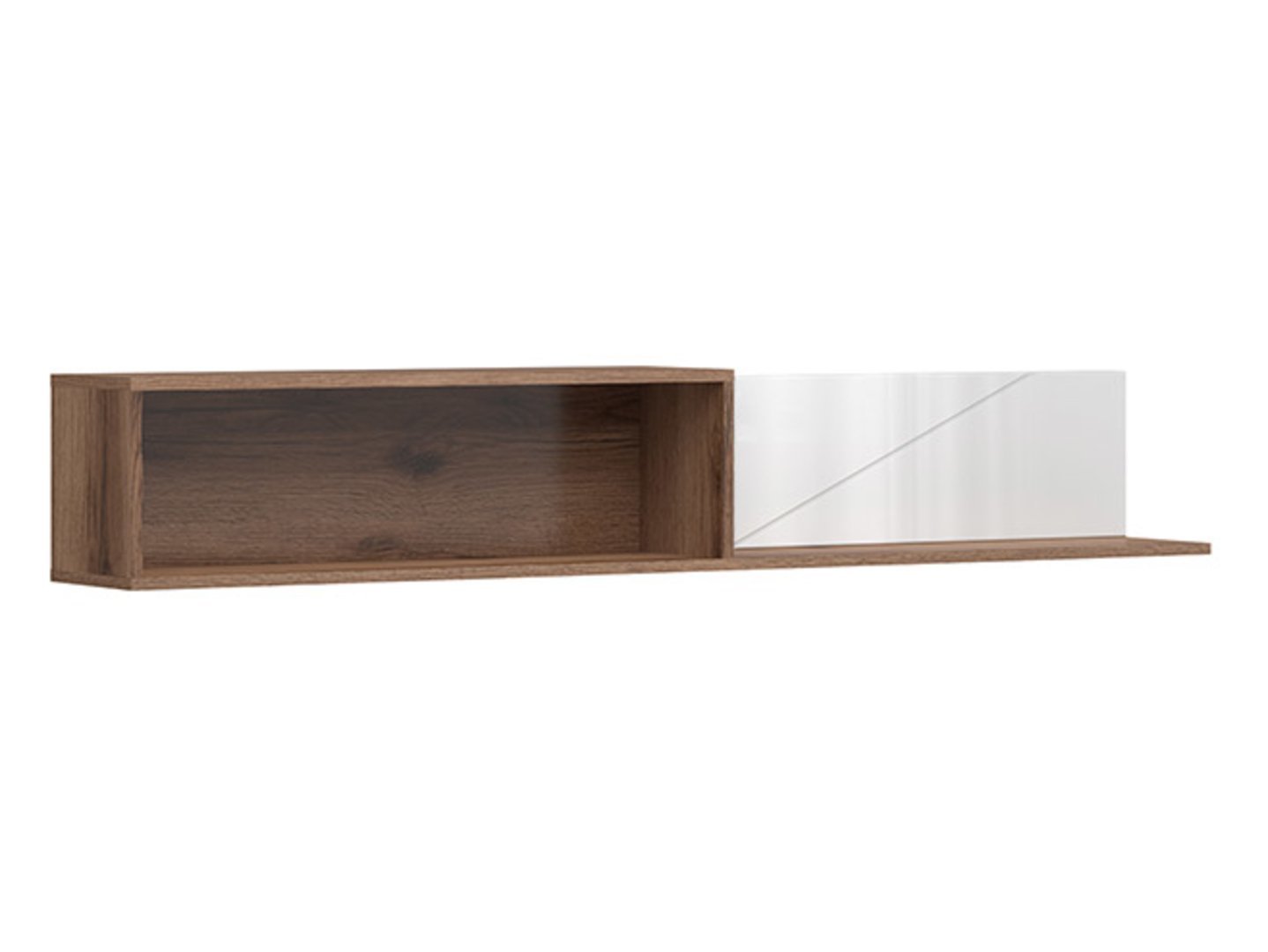 FORN hanging shelf 156 cm dark oak delano/white high-gloss