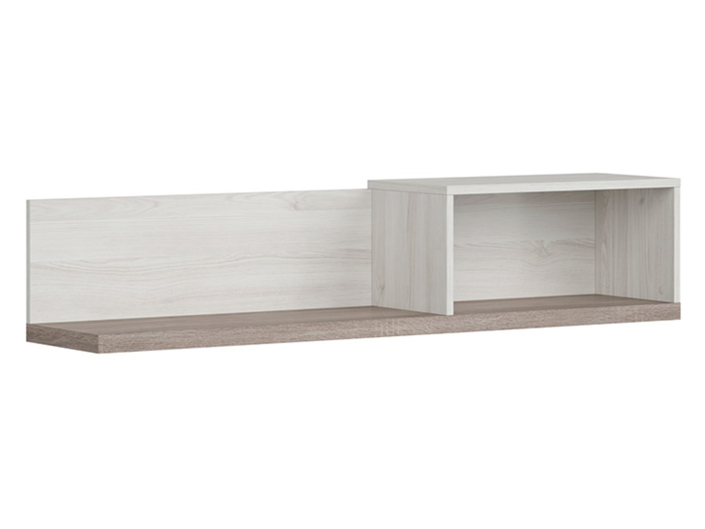 LUCA JUZI hanging shelf 141 cm light Sibiu larch/dark sonoma oak