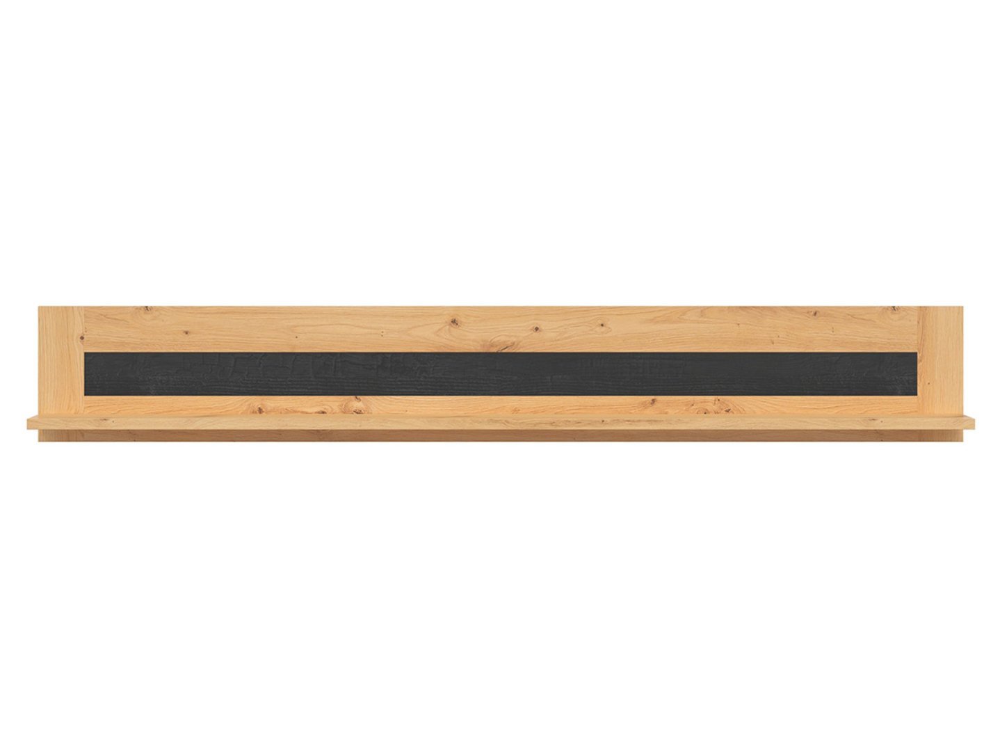 OSTIA hanging shelf 161 cm, oak veneer/glossy black - Image 2