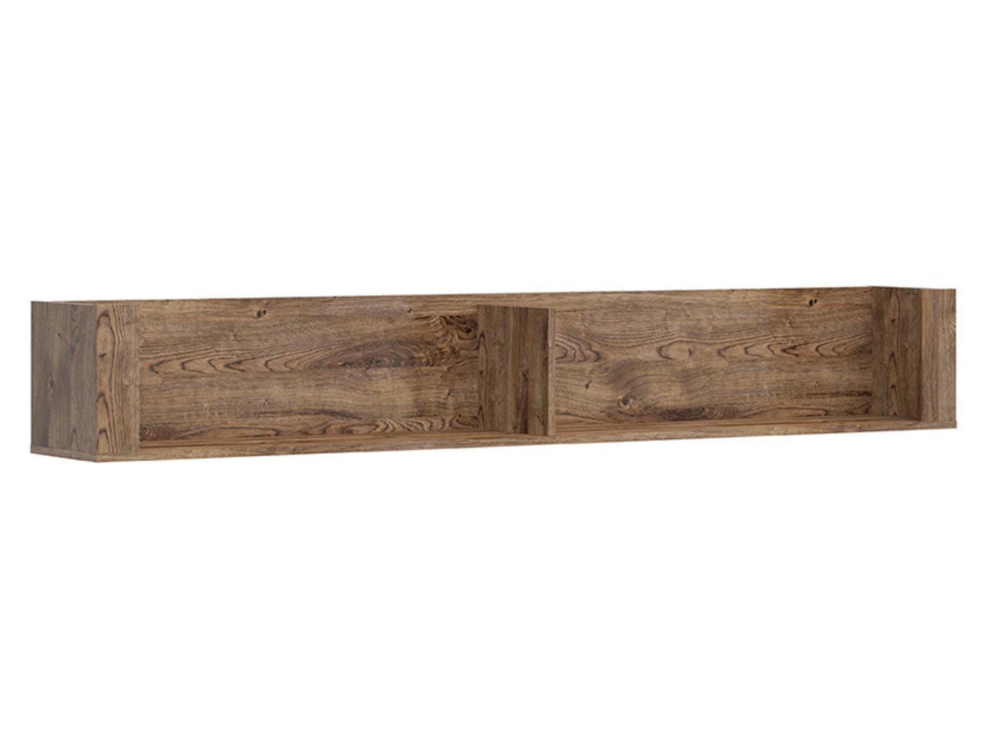 TORIN hanging shelf 180 cm, grooved oak brown color