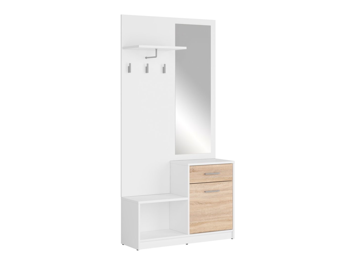 NEPO PLUS Hallway 90 cm white/sonoma oak
