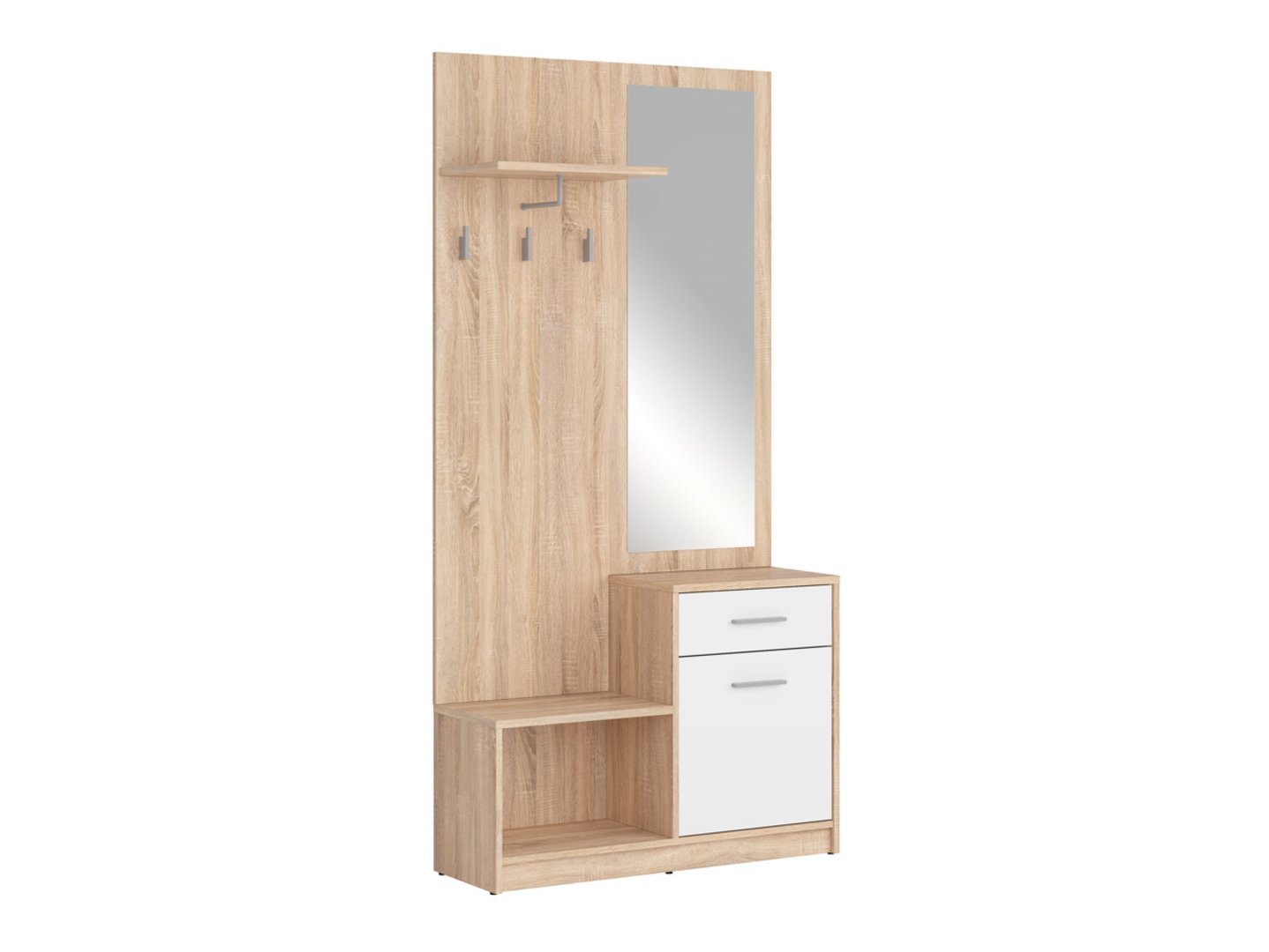 NEPO PLUS Hallway 90 cm, Sonoma oak/white