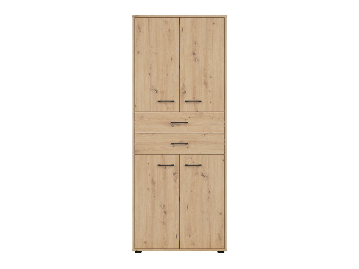 SPACE OFFICE four-door bookcase with two drawers, 80 cm, oak color - Image 3