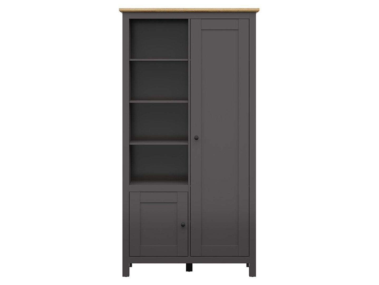 HESEN double-door bookcase 106 cm graphite/artisan oak - Image 2