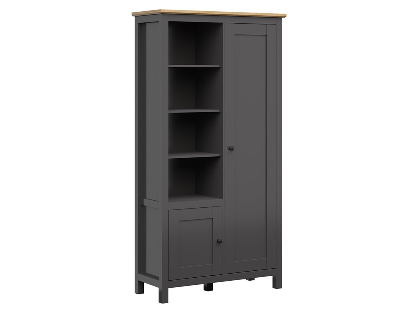 HESEN double-door bookcase 106 cm graphite/artisan oak