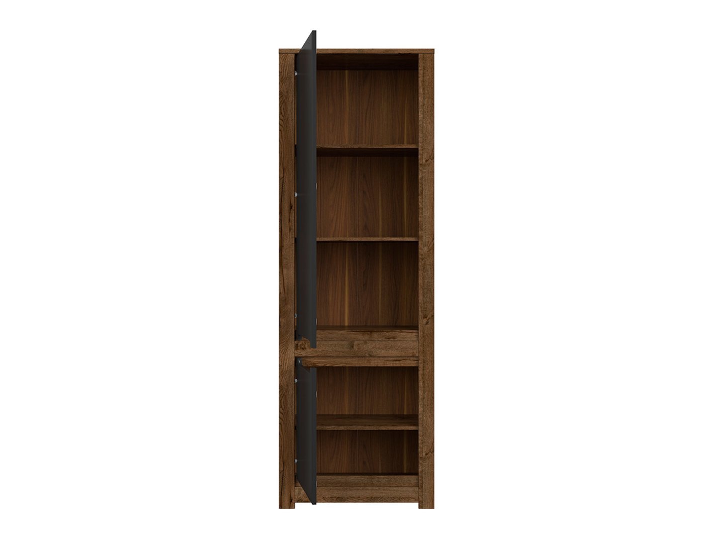 RUSO two-door bookcase 69 cm, ash oak/matte black - Image 3