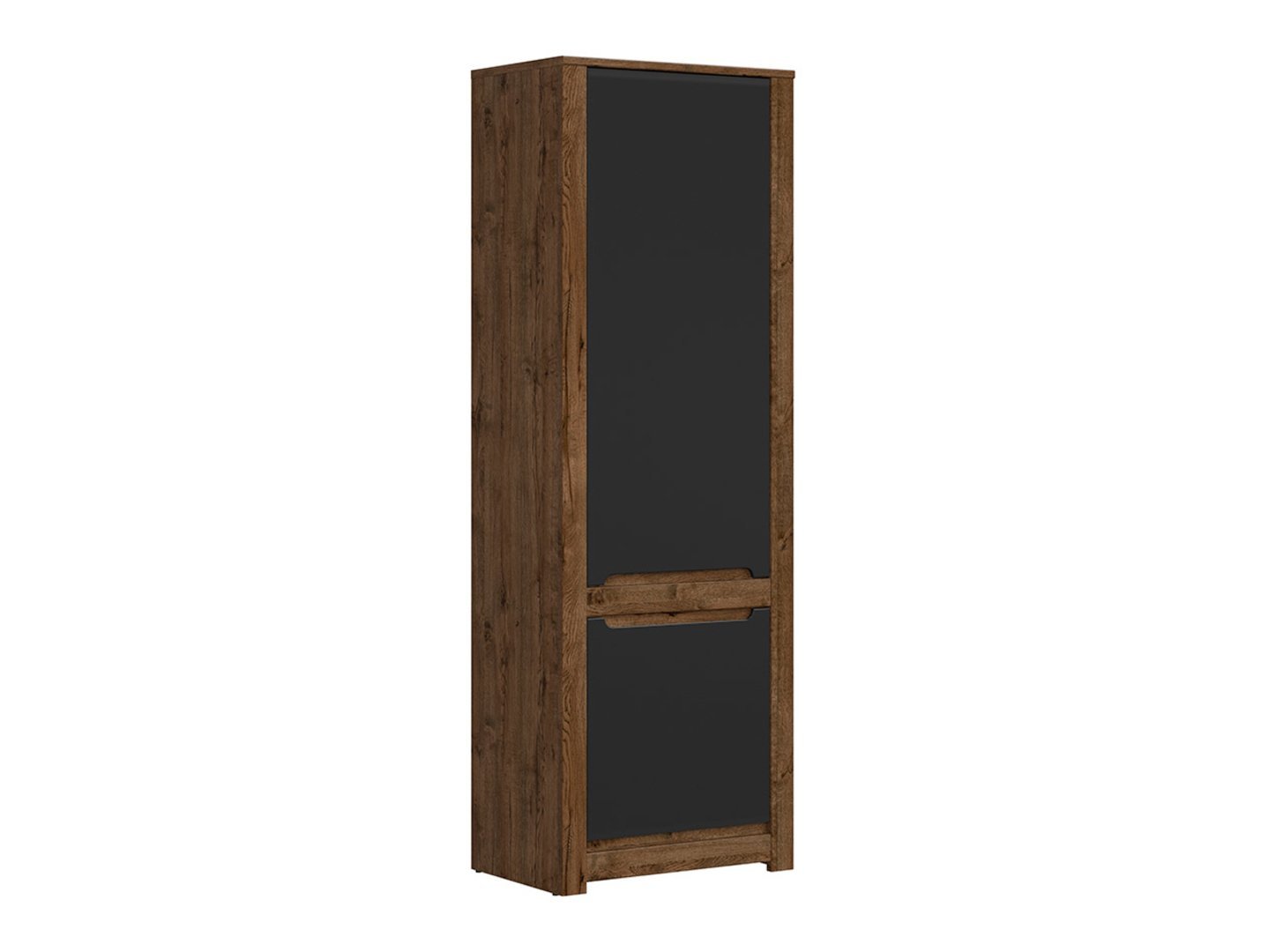 RUSO two-door bookcase 69 cm, ash oak/matte black