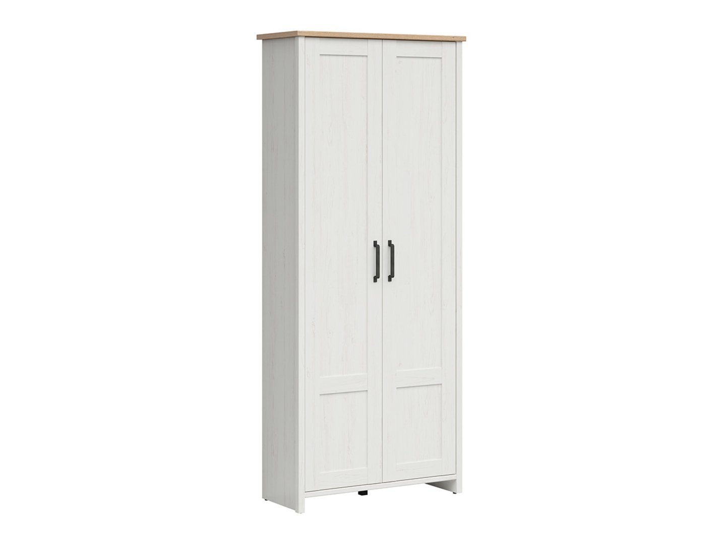 LOKSA two-door bookcase, 84.5 cm, Andersen pine, white - Image 5