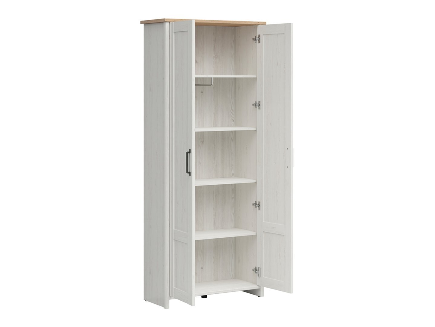 LOKSA two-door bookcase, 84.5 cm, Andersen pine, white