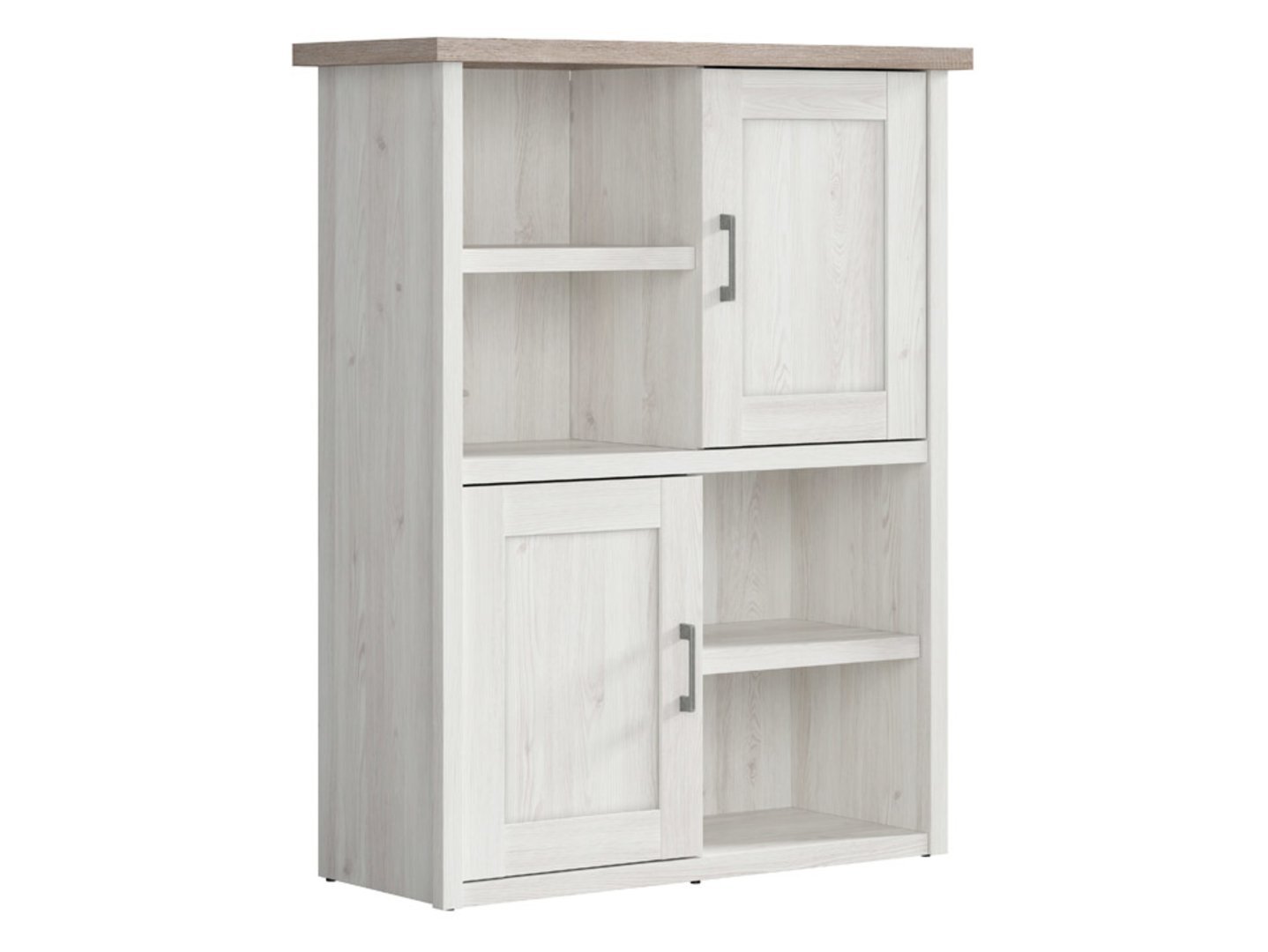 LUCA JUZI two-door bookcase 106 cm light Sibiu larch/dark Sonoma oak