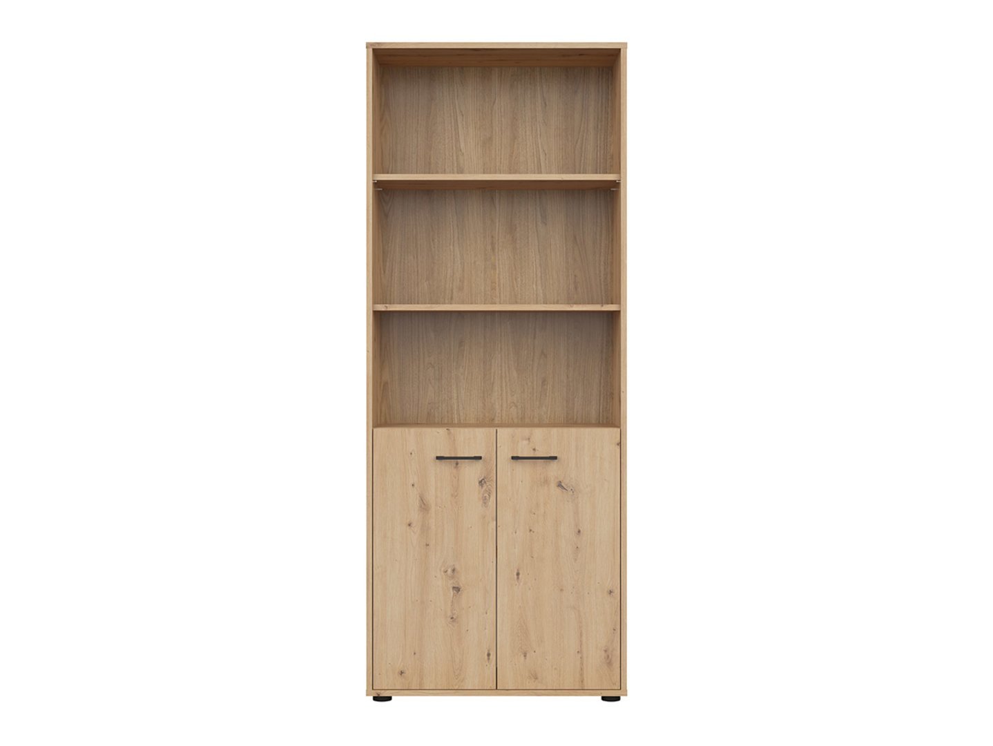 SPACE OFFICE low two-door bookcase, 80 cm, oak color