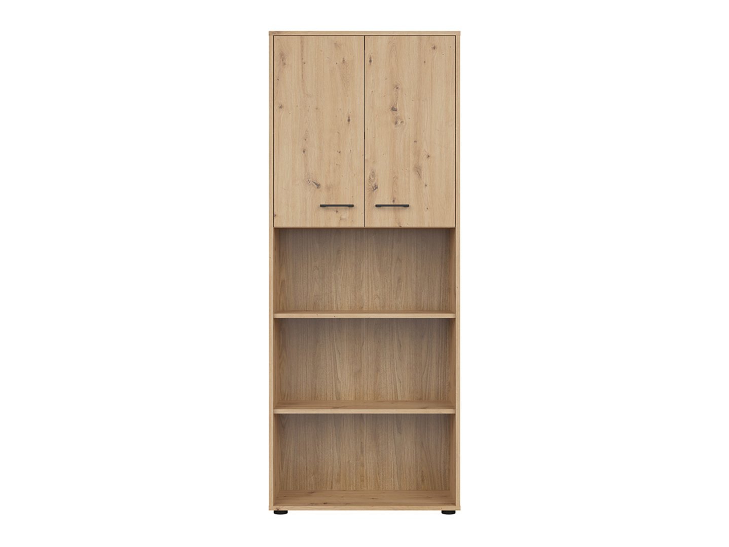 SPACE OFFICE low two-door bookcase, 80 cm, oak color - Image 2