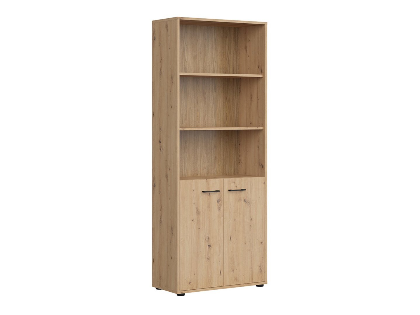 SPACE OFFICE low two-door bookcase, 80 cm, oak color - Image 5