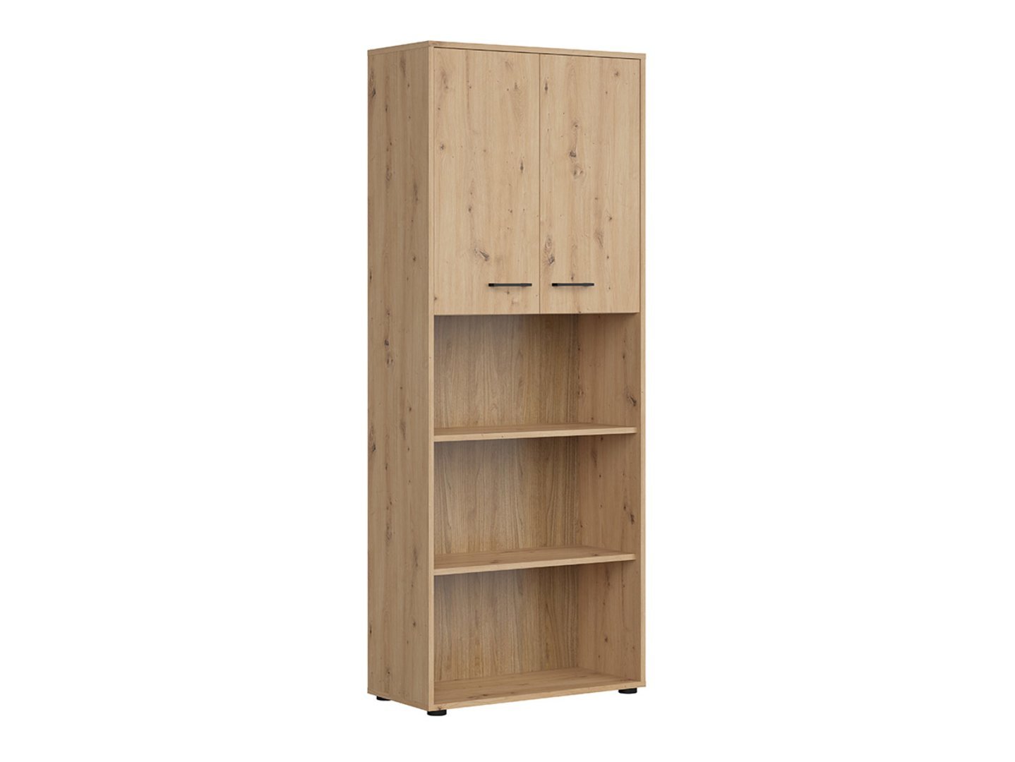SPACE OFFICE low two-door bookcase, 80 cm, oak color - Image 6