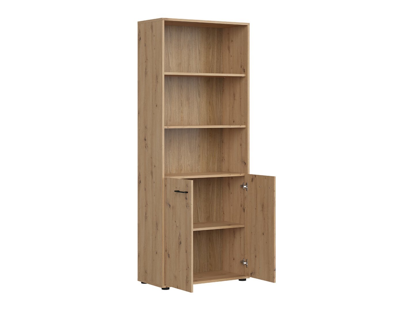 SPACE OFFICE low two-door bookcase, 80 cm, oak color - Image 7